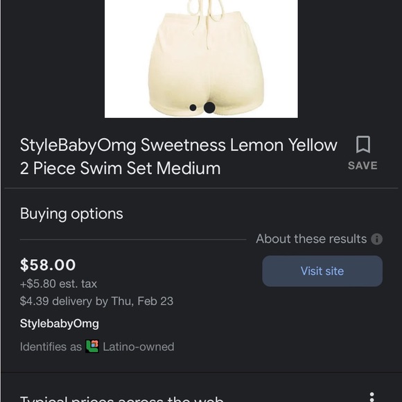 Yellow bikini top shorts combo - Picture 7 of 8